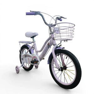 Roadix 16-inch Purple girls bike with training wheels and front basket