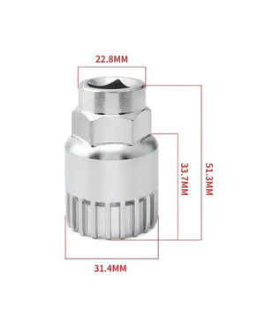 Bicycle bottom bracket removal tool exact dimensions and measurements.
