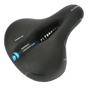 Maxlerz Comfort Bicycle Saddle – Blue and Black Ergonomic Bike Seat with Central Ventilation Channel