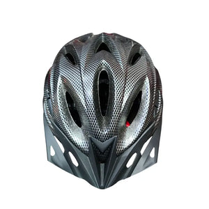 Maxlerz Carbon Black Cycling Helmet with Aerodynamic Vents and Front Visor, Front View