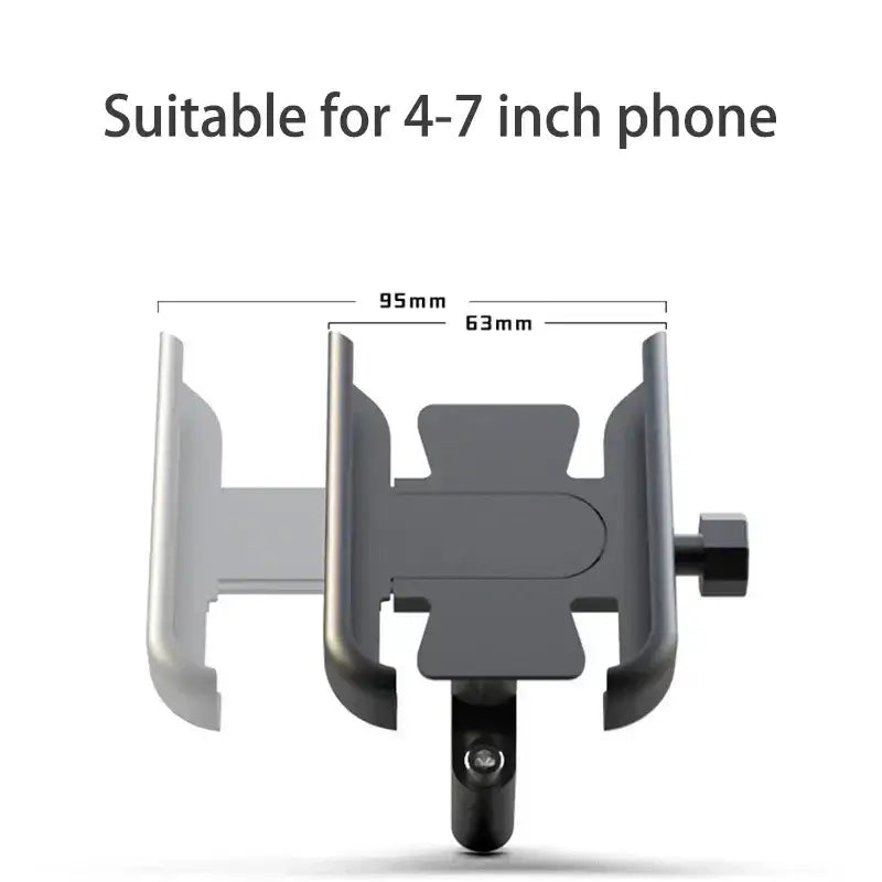 Adjustable handlebar phone mount dimension diagram suitable for 4 to 7 inch phones