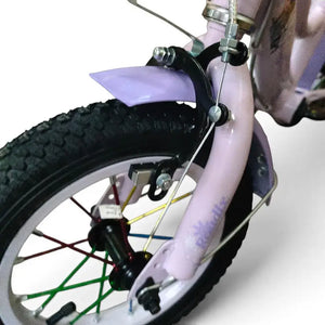 Metal Brake Lever and Front Wheel on Roadix Girls Bike – Purple