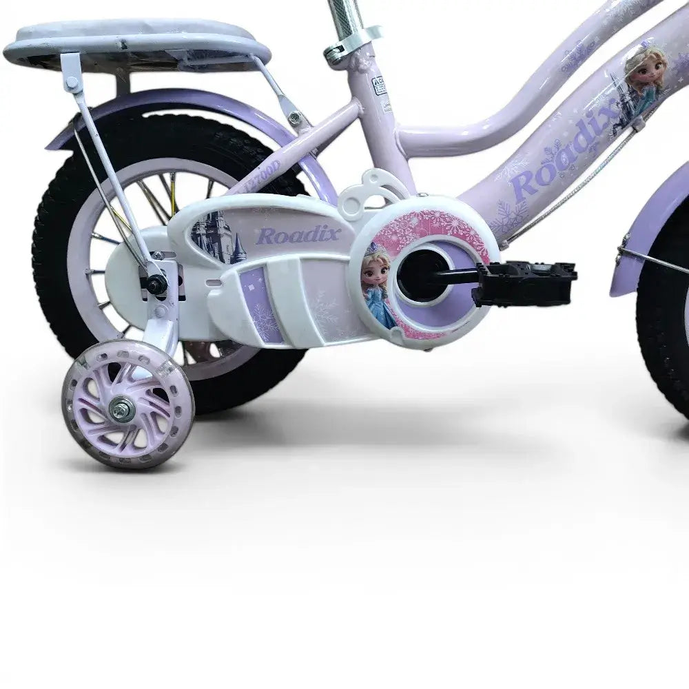 Training Wheels on Roadix 12-Inch Girls Bike – Purple