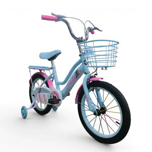 Roadix 16-inch Blue girls bike with training wheels and front basket
