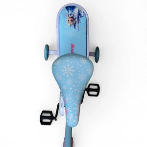 Top View of Padded Rear Seat on Roadix 16-Inch Girls Bike – blue