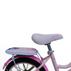 Side View of Padded Rear Seat on Roadix 16-Inch Girls Bike – pink