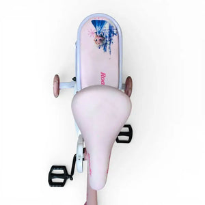 Top View of Padded Rear Seat on Roadix 16-Inch Girls Bike – pink