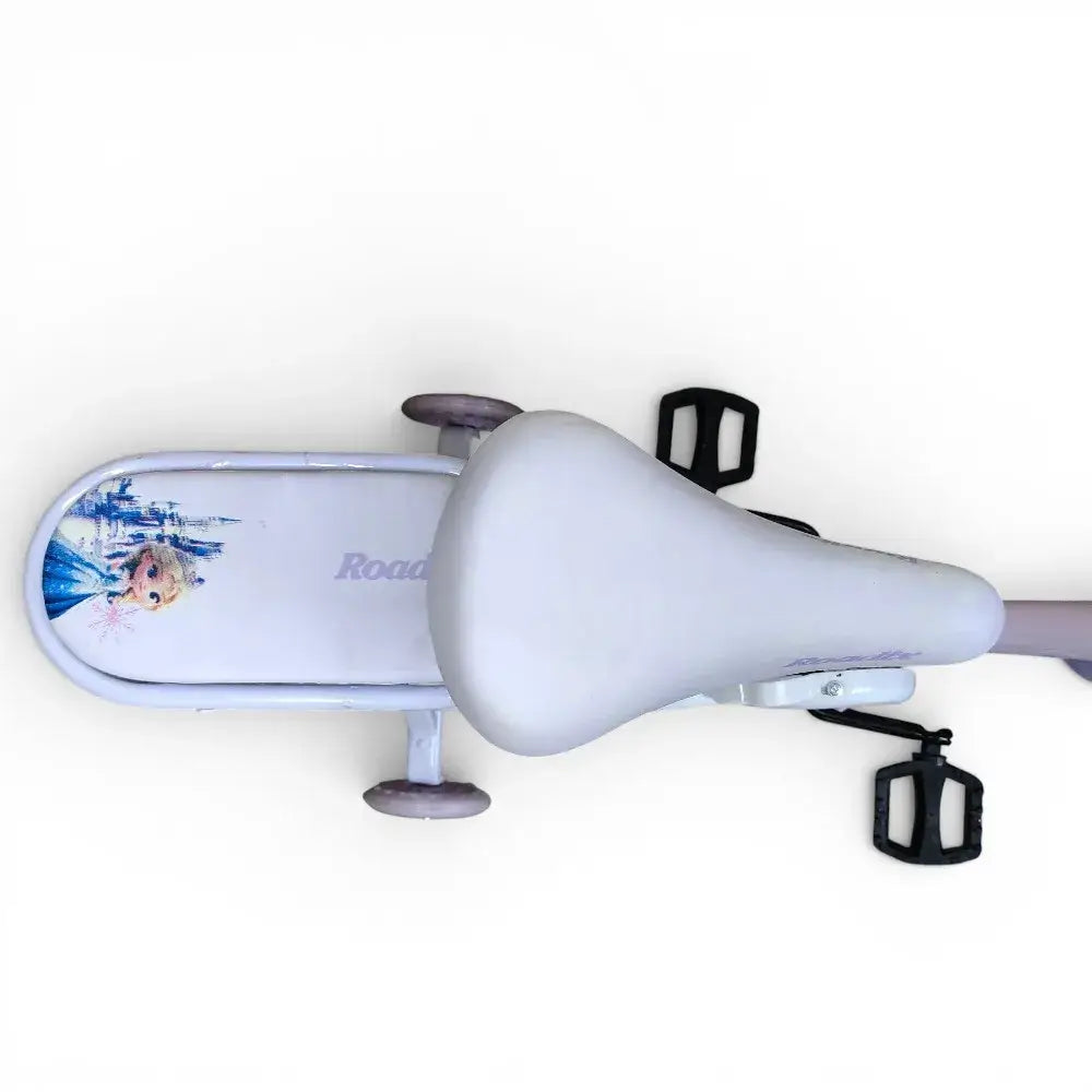 Top View of Padded Rear Seat on Roadix 16-Inch Girls Bike – purple