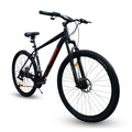  Trinx 007 PRO 29-inch mountain bike in black and red with aluminum frame and disc brakes.