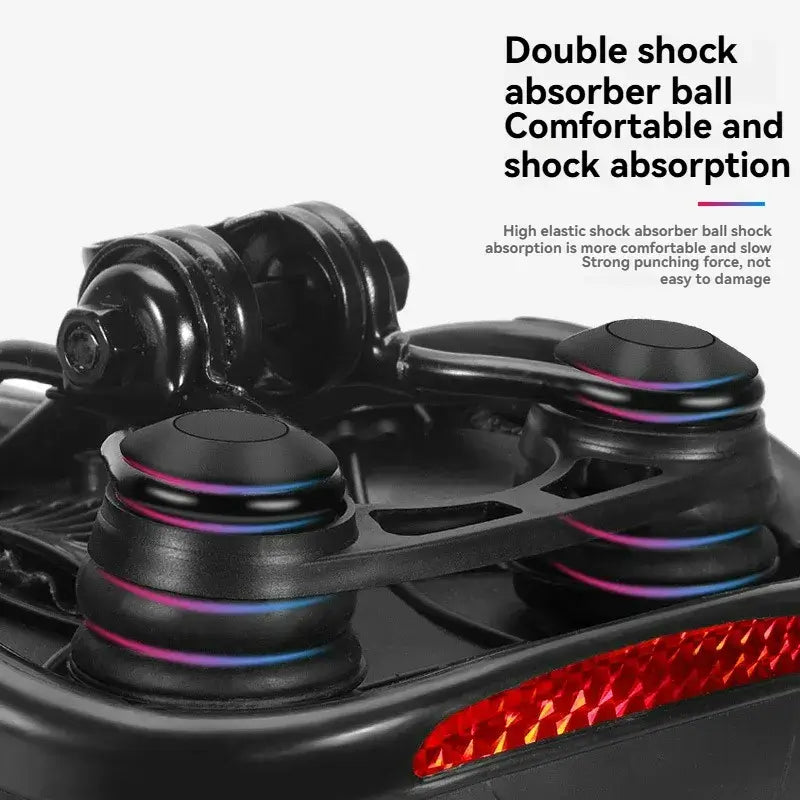 Maxlerz Comfort Bicycle Saddle Underside Showing High-Elastic Double Shock-Absorbing Ball Suspension System