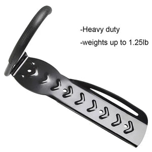 Maxlerz heavy-duty black steel wall-mounted bike and e-scooter rack with text overlay highlighting heavy-duty build and weight capacity
