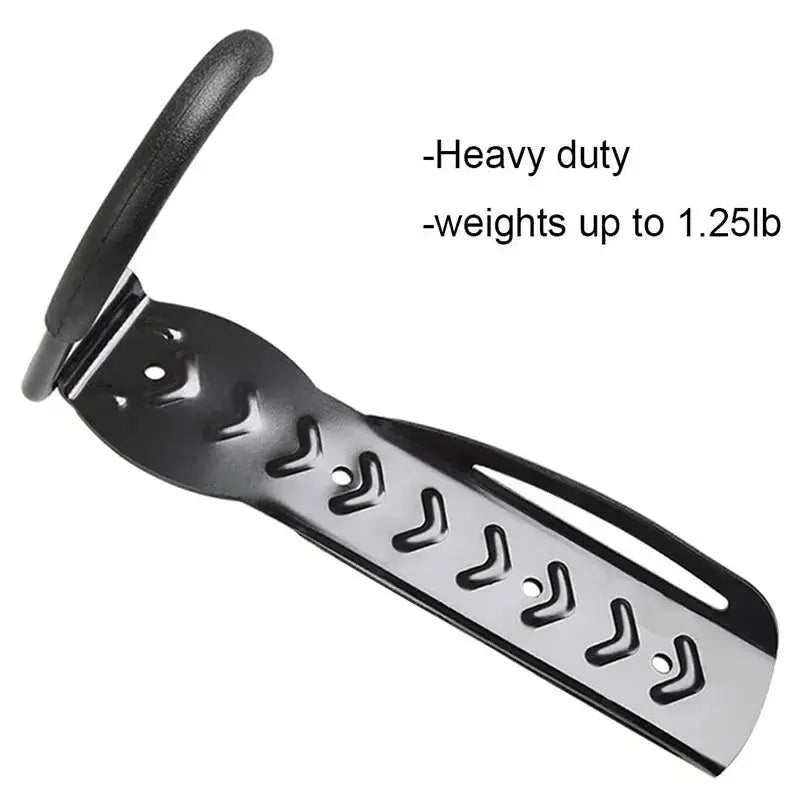 Maxlerz heavy-duty black steel wall-mounted bike and e-scooter rack with text overlay highlighting heavy-duty build and weight capacity