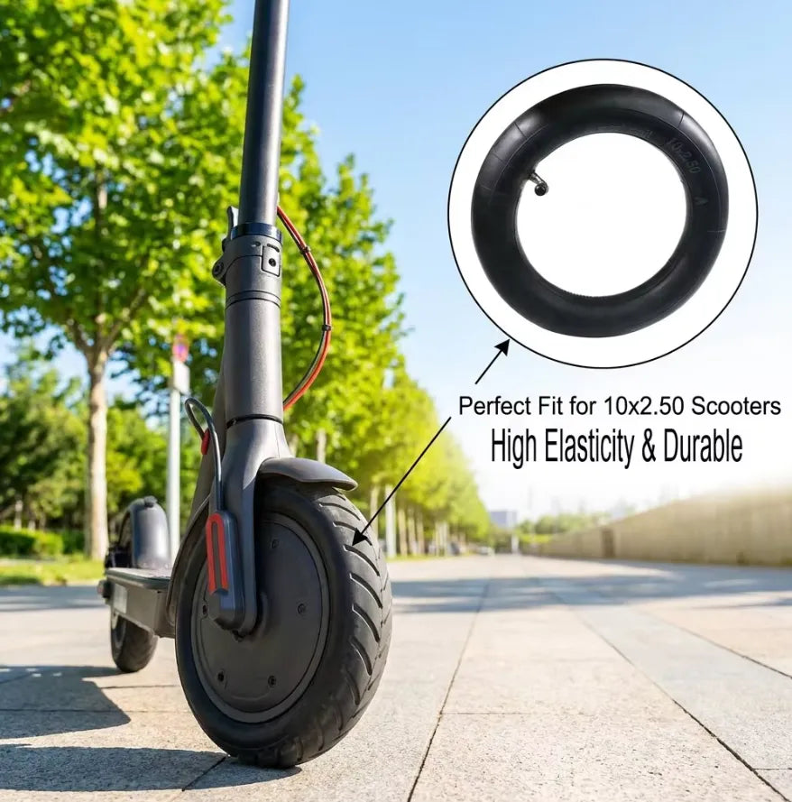 10 × 2.5 Electric Scooter Inner Tube installed on a compatible scooter wheel showcasing high durability