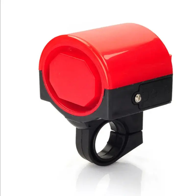 Red and Black Electronic Bicycle Bell with Handlebar Mount