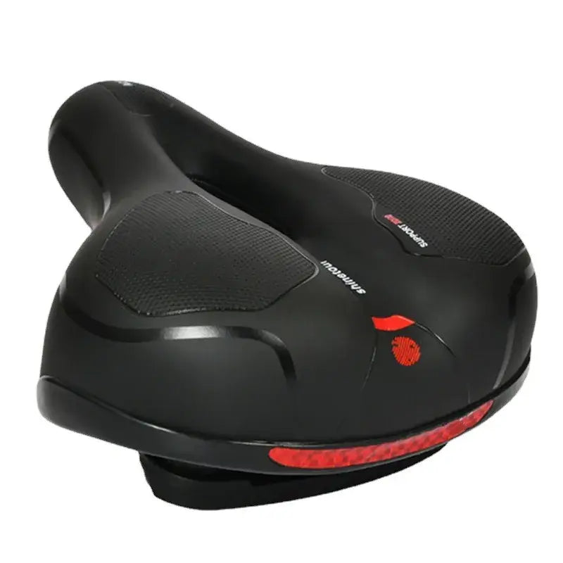 Maxlerz Comfort Bicycle Saddle in Black and Red with Ergonomic Design and Dual Shock Absorption