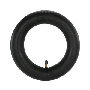 Black Inner Tube with Valve Stem for Electric Scooter or Bicycle Isolated on White Background