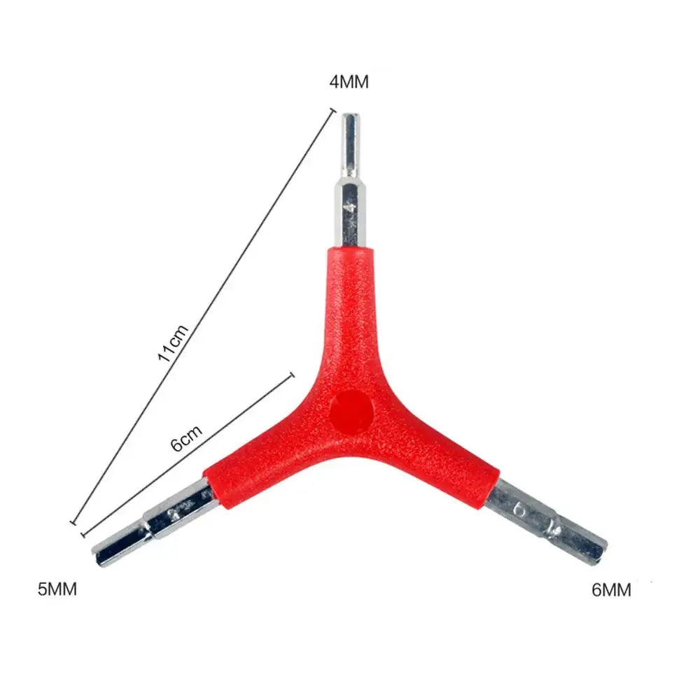 Y-Type Three-Way Hex Wrench Dimensions Diagram – Showing 4mm, 5mm, and 6mm Sizes with 11cm and 6cm Measurements