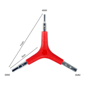 Y-Type Three-Way Hex Wrench Dimensions Diagram – Showing 4mm, 5mm, and 6mm Sizes with 11cm and 6cm Measurements
